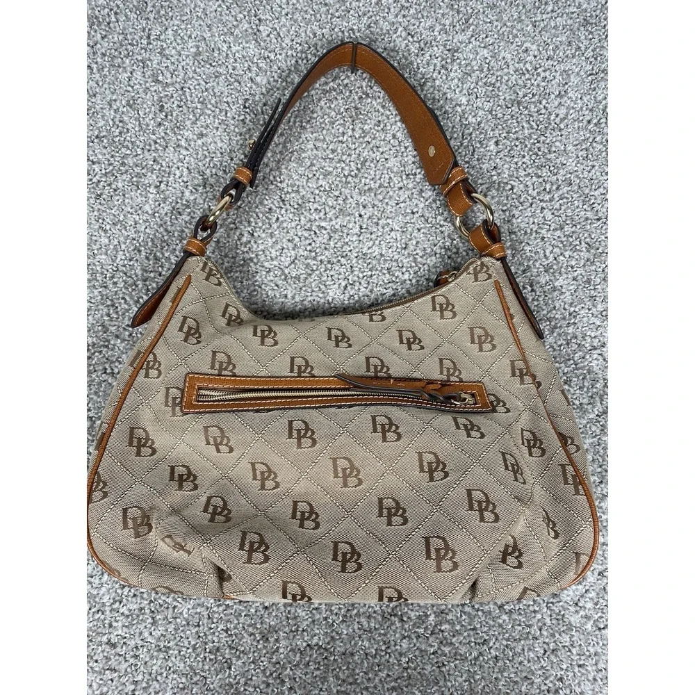 Y2K Dooney & Bourke East West Collins Signature Monogram Hobo Shoulder Bag